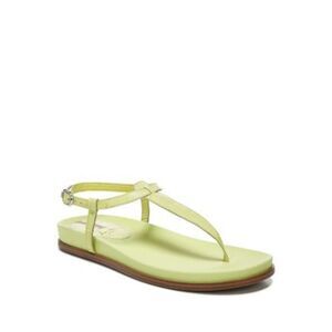 NWT SAM EDELMAN Womens Green Croc Upper Naomi Wedge Leather Thong Sandals 5.5 M